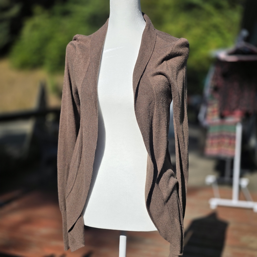 Mossimo Supply Co. Taupe Open-Front Cardigan